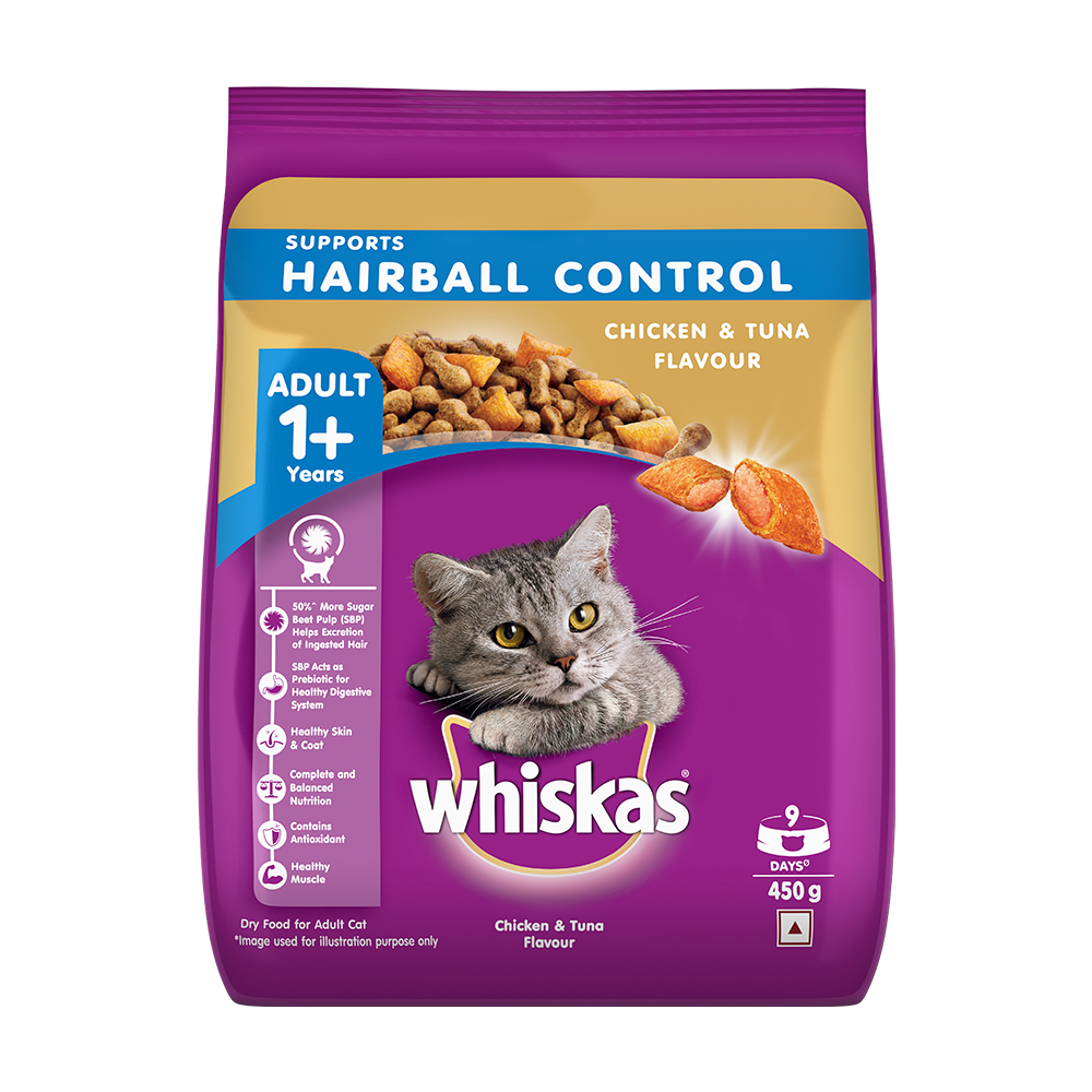 Whiskas® Hairball Control Adult Dry Food, Chicken & Tuna - 1