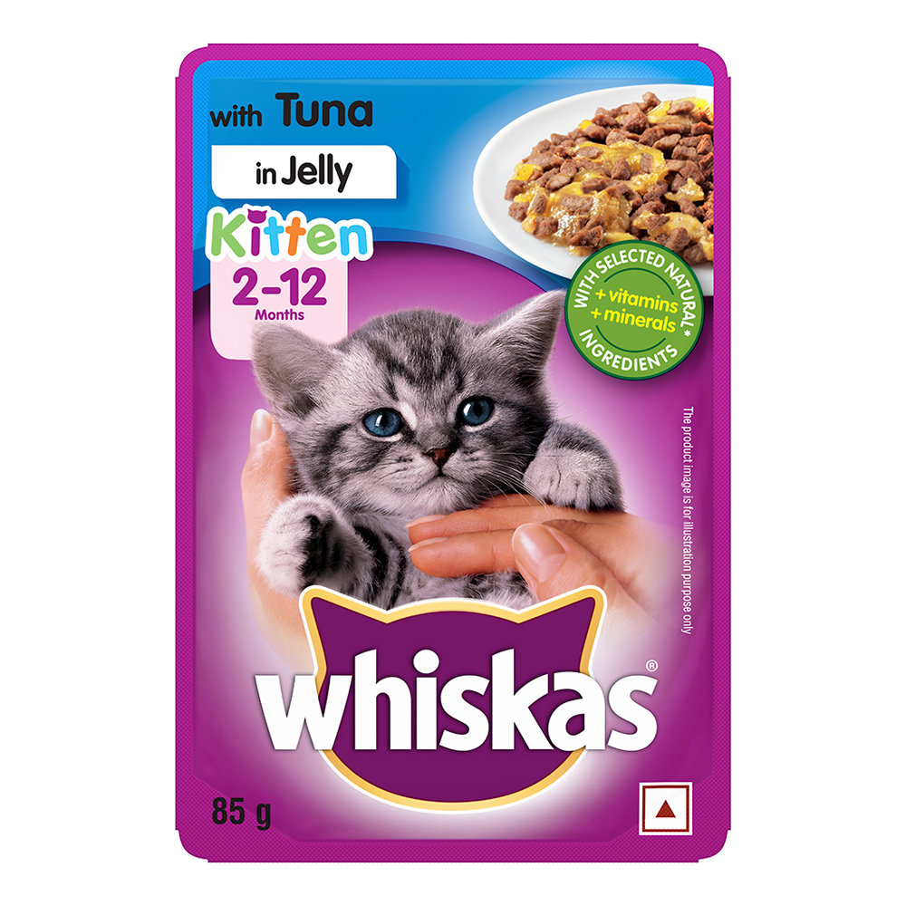Whiskas® Wet Food for Kittens (2-12 Months), Tuna in Jelly Flavour, 12 pouches (12 x 85g) - 1