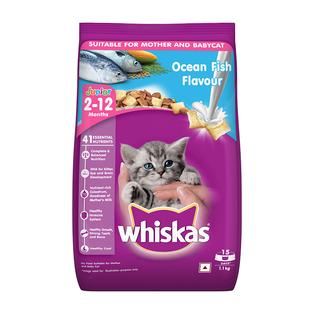 Whiskas® Kitten Dry Food, Ocean Fish with Milk - 1