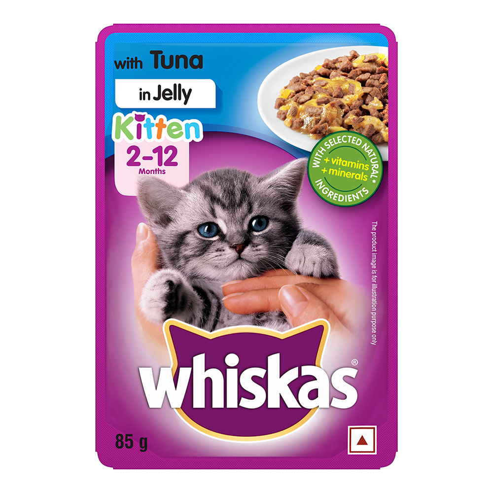 WHISKAS® Wet Food for Kittens (2-12 Months), Tuna in Jelly Flavour, 12 pouches (12 x 85g) - 1
