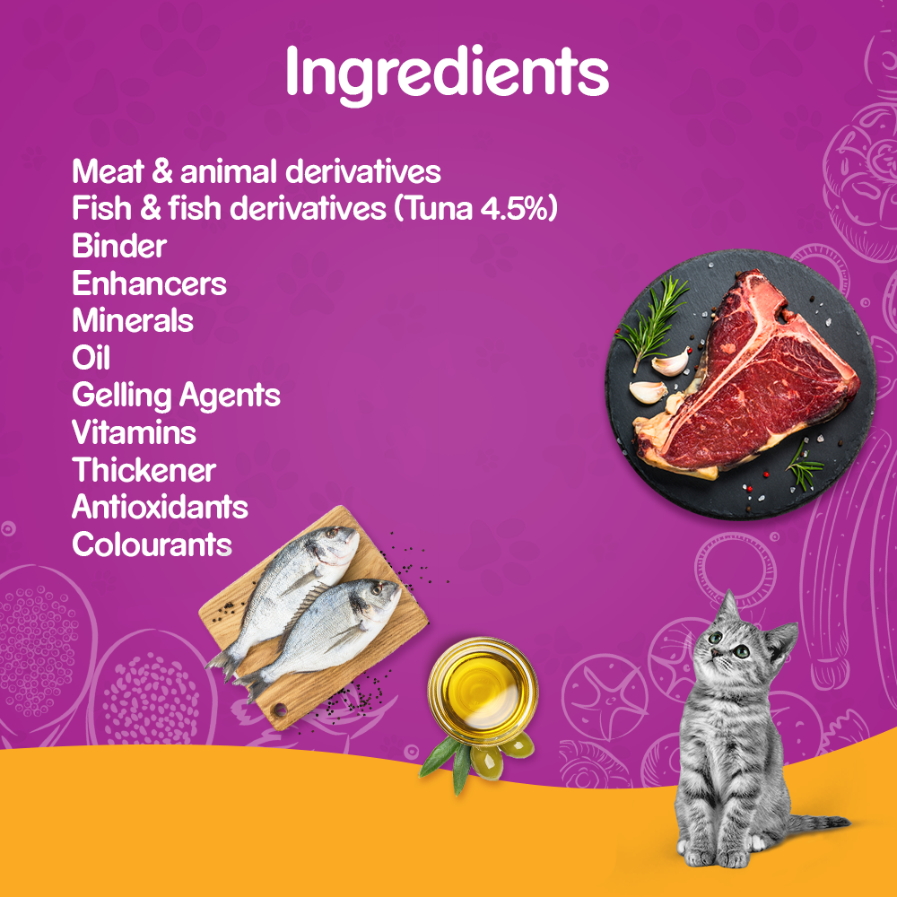 WHISKAS® Wet Food for Kittens (2-12 Months), Tuna in Jelly Flavour, 12 pouches (12 x 85g) - 7