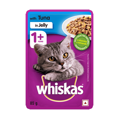 Whiskas® Wet Cat Food for Adult Cats (1+Years), Tuna in Jelly Flavour, 12 Pouches (12 x 85g)